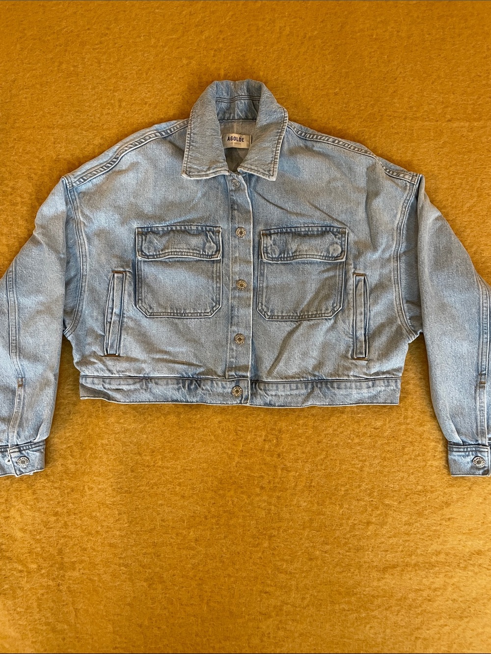 Agolde Luka Cropped Denim Jacket Small